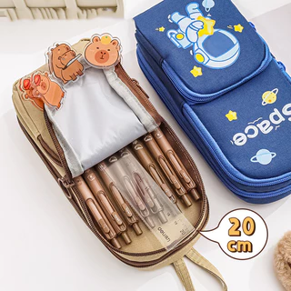 กล่องดินสอ ถุงดินสอ pencil case ความจุสูง กันน้ำ คาปิบารา รูปแบบการ์ตูน