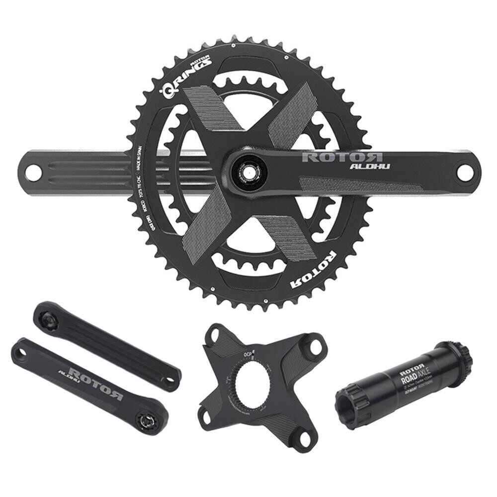 R ROTOR ALDHU คาร์บอนจักรยานคาร์บอนไฟเบอร์ Crank Crank Crankset Shaft Integrated Disc สามารถติดตั้ง 