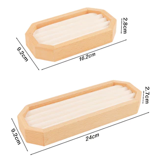 【ถาดสำหรับจัดแสดงแหวน】ถาดเก็บกล่องเครื่องประดับ ถาดใส่เครื่องประดับรูปวอลนัท ต่างหู สร้อยคอ กำไลข้อมือ อุปกรณ์ถ่ายภาพ