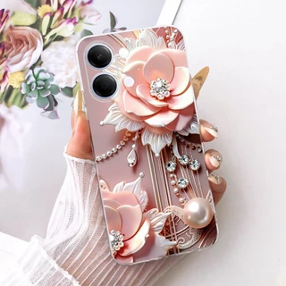 สําหรับ Vivo Y05 Y11d 2026 ใหม่ Elegant ดอกไม้แมวภาพวาดปลอก Vivo Y11D Y05 4G ซิลิโคนนุ่ม TPU เคสโทรศัพท์
