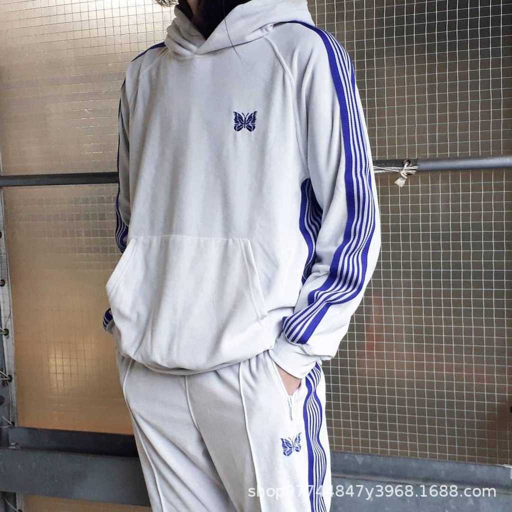 TVFA Needles track Velvet Embroidered High-Quality Loose-Fit Hoodie Couple's Jacket