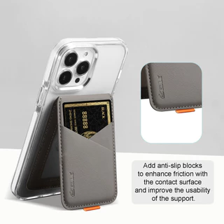 iBUY MagSafe Slim Card Holder 1 โทน สำหรับ iPhone ที่ใส่บัตรติดหลังมือถือ บางพิเศษ แม่เหล็กแรง หนัง PU