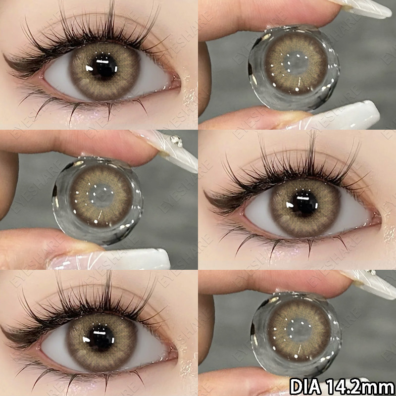 funsachy คอนแทคเลนส์หนึ่งคู่ bali สีน้ำตาล/สีเทา/สีเขียว/สีน้ำเงิน DIA14.2mm ตาโต lens