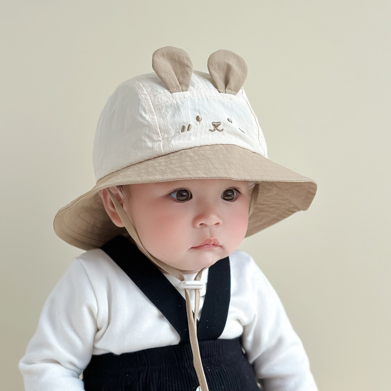 หมวกกันแดดเด็ก ทรง bucket hat แห้งไว เหมาะสำหรับฤดูใบไม้ผลิและฤดูใบไม้ร่วง (6-18 เดือน)