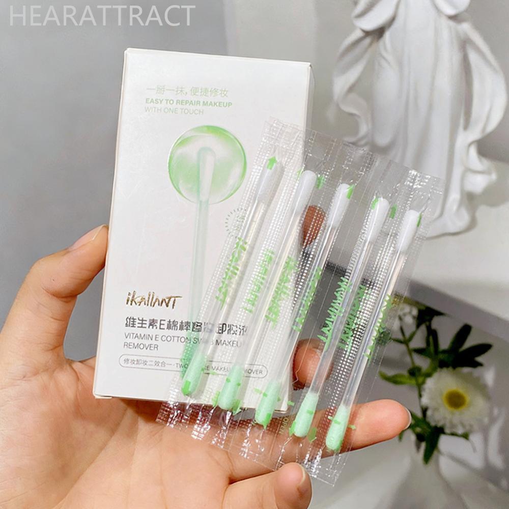 HEARATTRACT Makeup Remover สําลีพร้อมน้ํายาทําความสะอาดทันทีความงามเดินทางแบบพกพาทําความสะอาดผิวหน้า