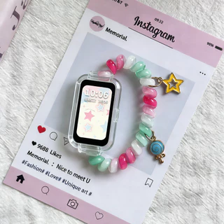 สายรัดผมสุดน่ารักสำหรับฤดูร้อน สำหรับ Xiaomi Smart Band 9 Active / 8 Active สายรัดข้อมือสำรองสำหรับผู้หญิง สมาร์ทวอทช์ Redmi band 3 2