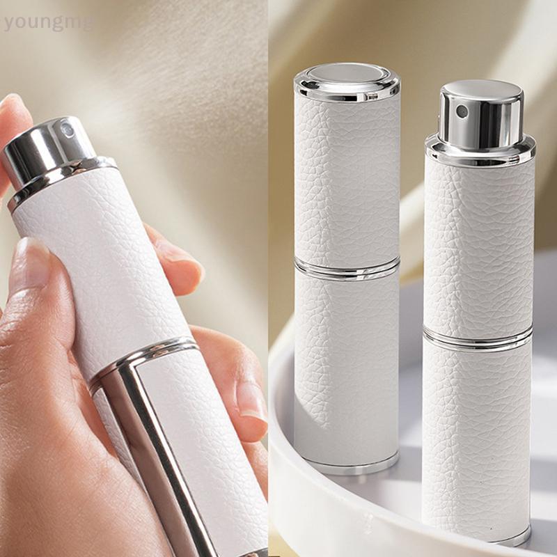 8ml ขวดน้ําหอมรีฟิล High-end หนัง Sub-bottling แบบพกพา Mini Travel คอนเทนเนอร์เครื่องสําอางที่ว่างเปล่า Atomizer แก้ว