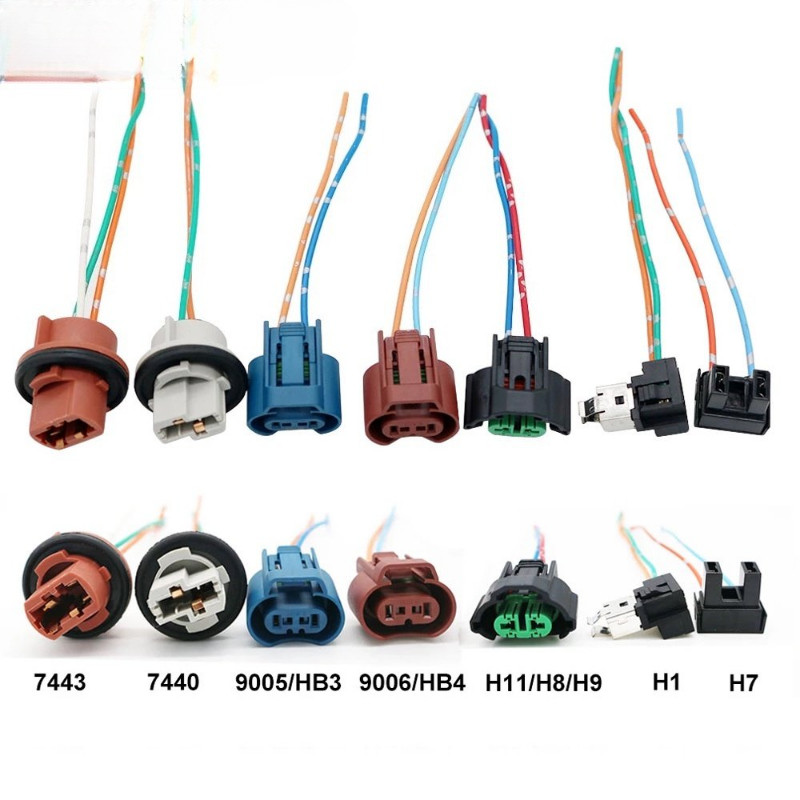 JINBIXIAN รถเดิมซ็อกเก็ต LED T20 7440 w21w 7443 w21/5w H11 H8 H9 9006 HB4 9005 Hb3 LED หญิงอะแดปเตอร