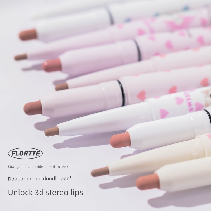 ลิปไลเนอร์ lipliner Flortte flortte flortte flortte Double-Headed Lip Liner Outline Lip-Shaped Nude 