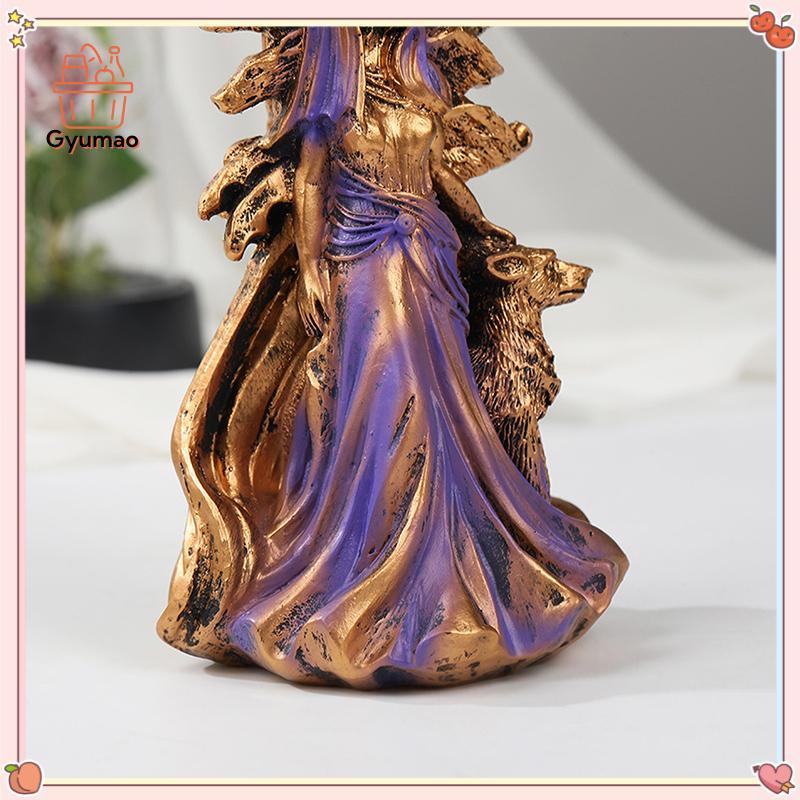 [Gyu] Hecate Greek Goddess Of Magic With Her Hounds รูปปั้นFigurine Modern Art เรซิ่นแม่มด Hound ประ