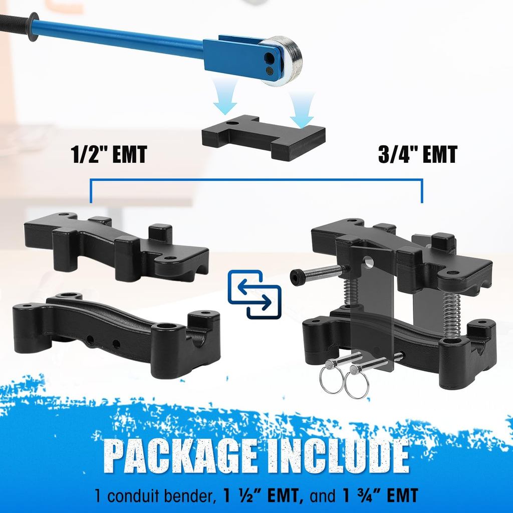 อัพเกรด Dual Size Conduit Offset Bender 2 in 1 - ทั้ง ½& ¾ EMT การกําหนดค่าการติดตั้งไฟฟ้าที่แม่นยํา