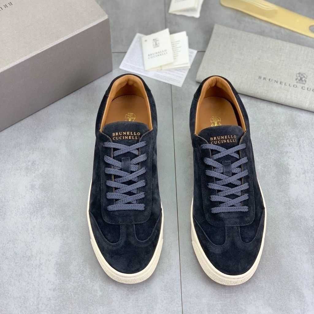 S7RB Italy*BC Men's suede fabric spliced soft and comfortable sneakers, stylish lightweight lace-up 