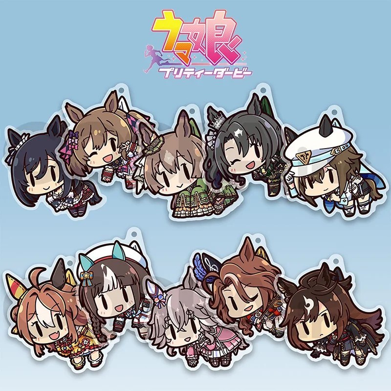 Umamusume Pretty Derby Eishin Flash micha พวงกุญแจอะคริลิคสําหรับตกแต่งกระเป๋าเป้สะพายหลัง กระเป๋าถื