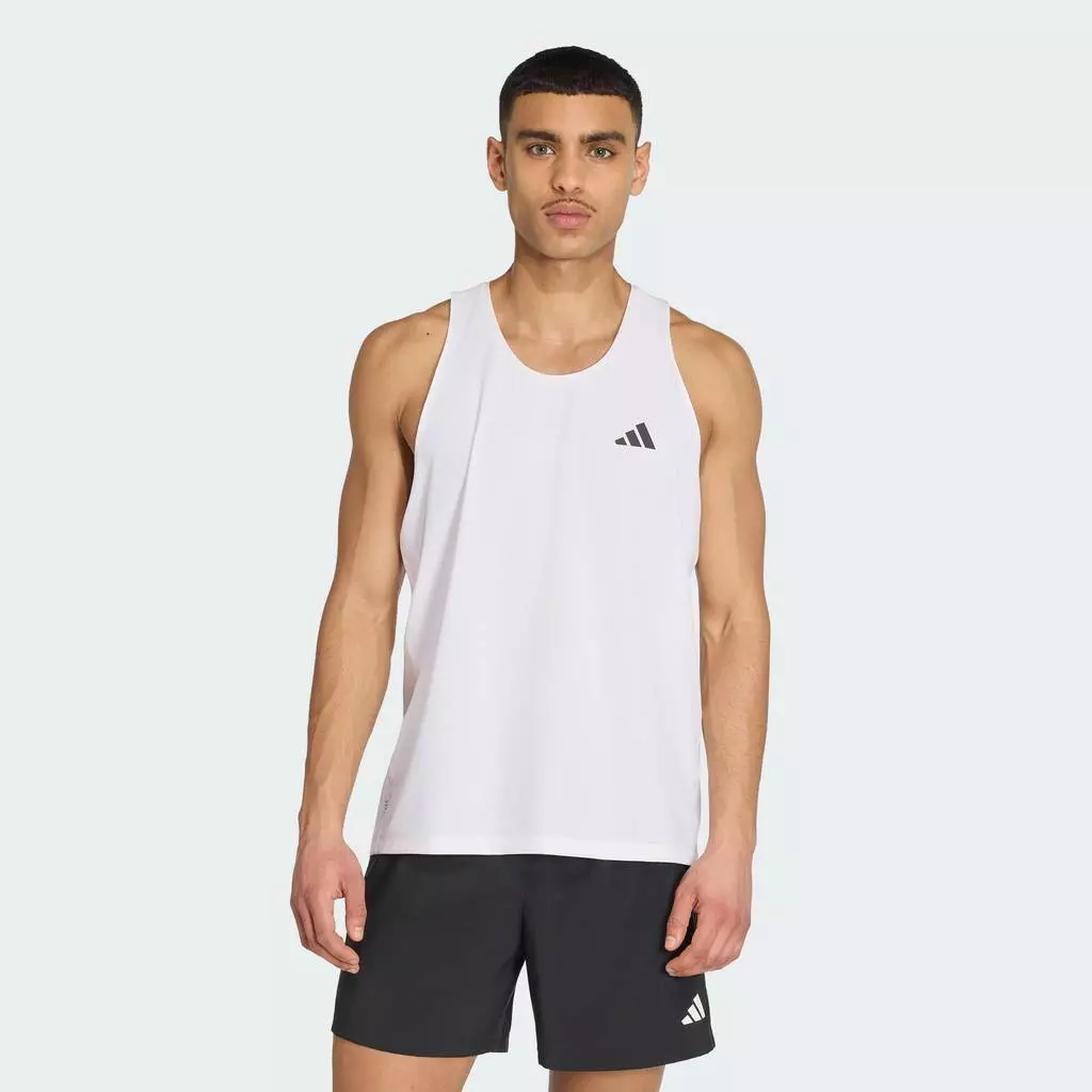 adidas วิ่ง เสื้อกล้าม Own the Run ผู้ชาย สีขาว IK7435