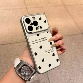เคสโทรศัพท์ลายหัวใจ ใช้ได้กับ iPhone 13/11/12/17/14/15 Pro Max/16 Pro/15 Plus ทำจากหนังแท้คุณภาพสูง กันกระแทกได้