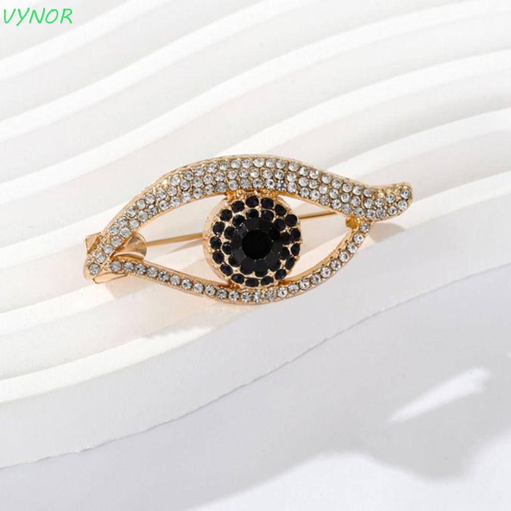 QSTAR Rhinestone Eye เข็มกลัด,ตกแต่งคริสตัลจี้ Devil Eye เข็มกลัด Pin, สไตล์เกาหลี Hollow Out Vintag