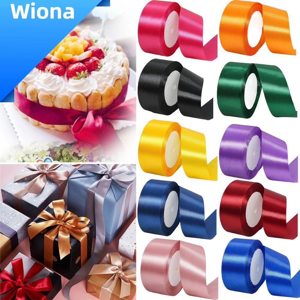 WIONA 22 เมตร 4 ซม.ผ้าไหมเงาริบบิ้น,โพลีเอสเตอร์สีเข้มผ้าไหมซาตินริบบิ้น,ทนทานงานฝีมือแข็งโบว์ DIY ข