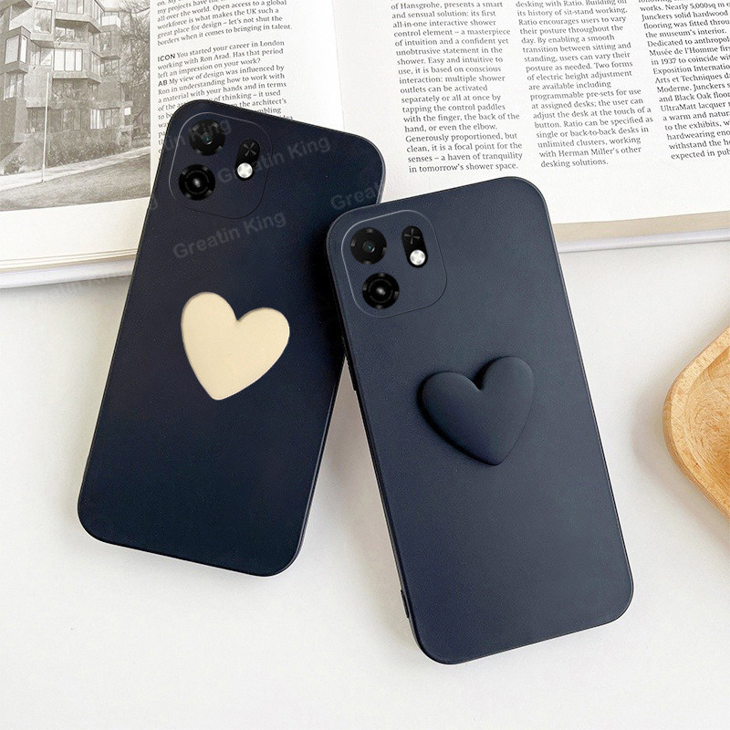 Casing For ITEL A100C Phone Case Soft TPU Protective Cover with 3D Heart Design
