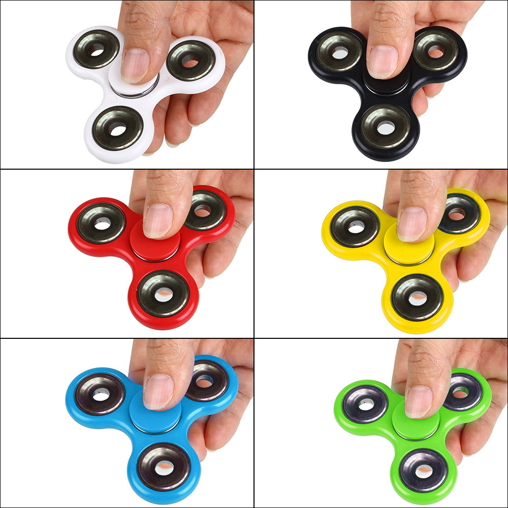 Zhenl Tri สามเหลี่ยม Fidget Hand Finger Spin Spinner Widget Focus EDC กระเป๋า Desktoy พลาสติกสําหรับ