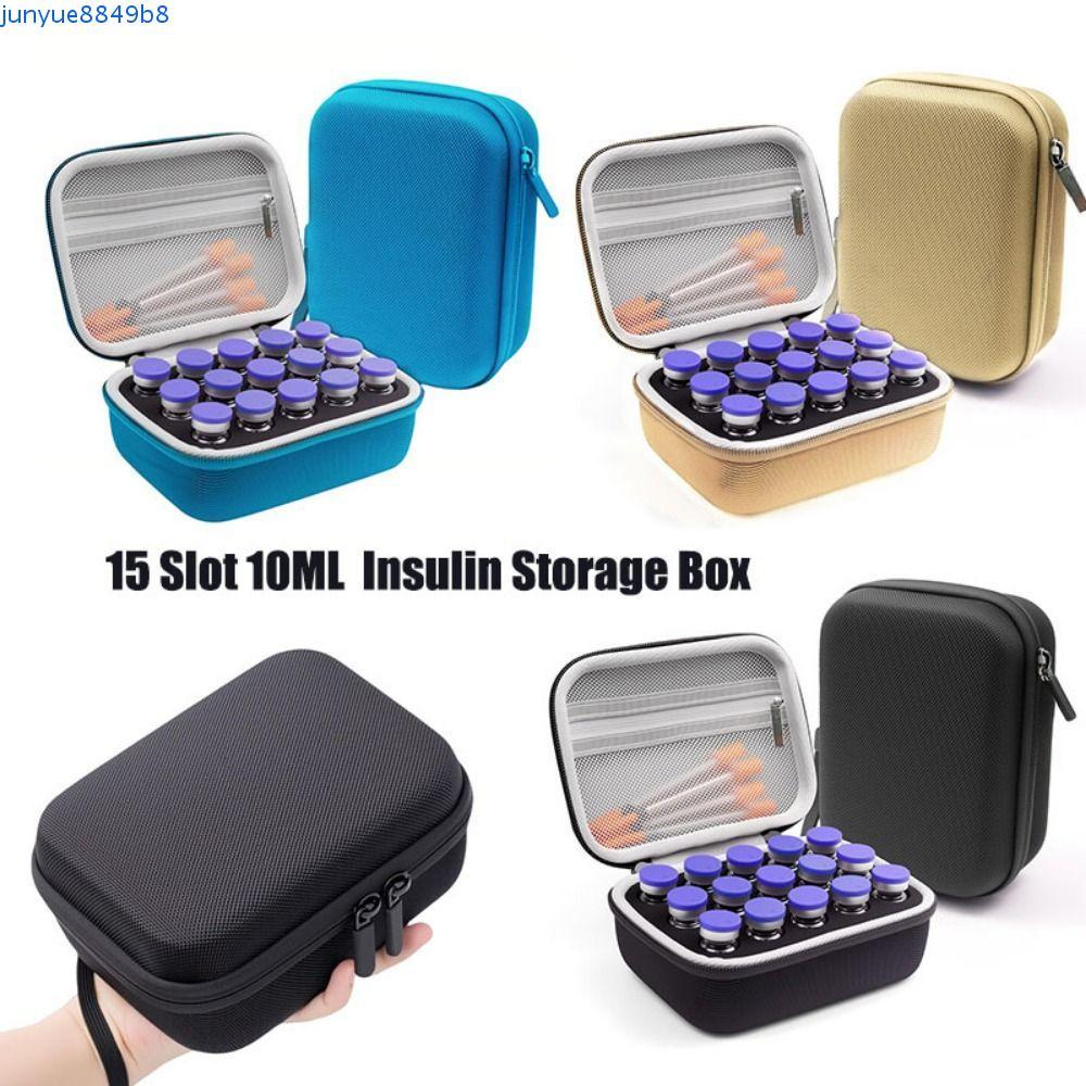 RADIX Insulin กล่องเก็บของ, 15 ช่องกันน้ําอินซูลิน Vials Case, Vials Storage 10ML Vials ความจุขนาดให