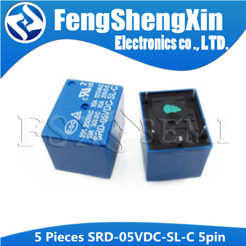 5 ชิ้น/ล็อตรีเลย์ SRD-05VDC-SL-C SRD-05VDC-SL SRD-05VDC SRD-05V รีเลย์ 5PINS 5V DC