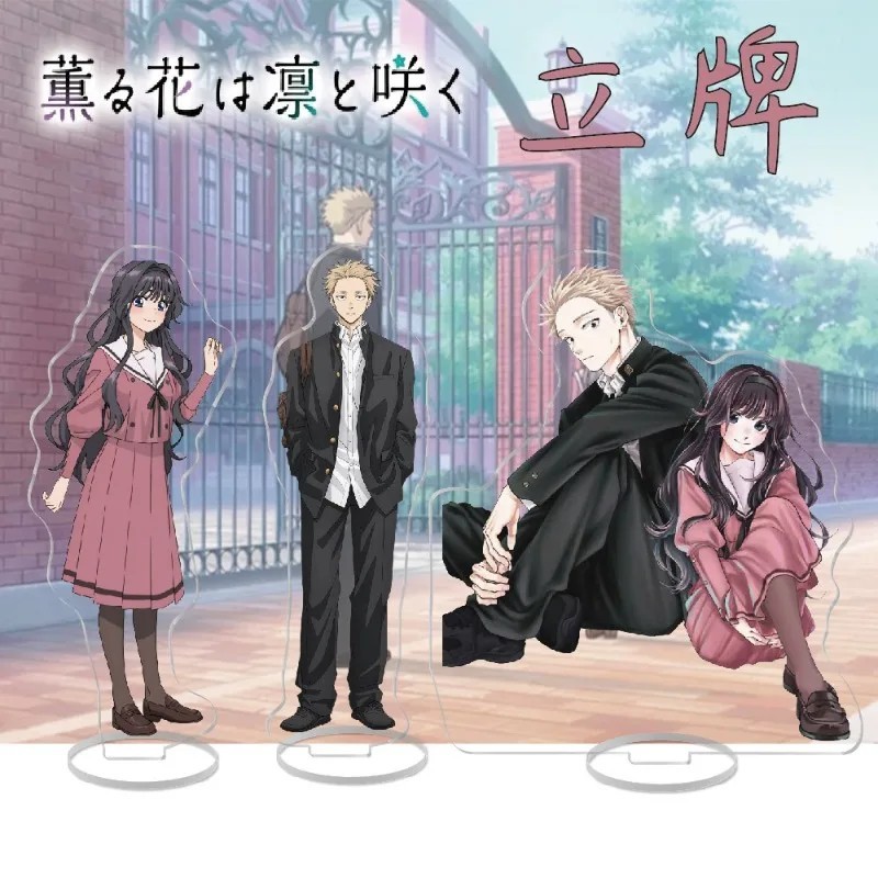Standee อะนิเมะ Kaoru Hana wa Rin ถึง Saku micha ตัวอักษรรุ่น Rintaro Tsumugi Kaoruko Waguri โต๊ะเรี