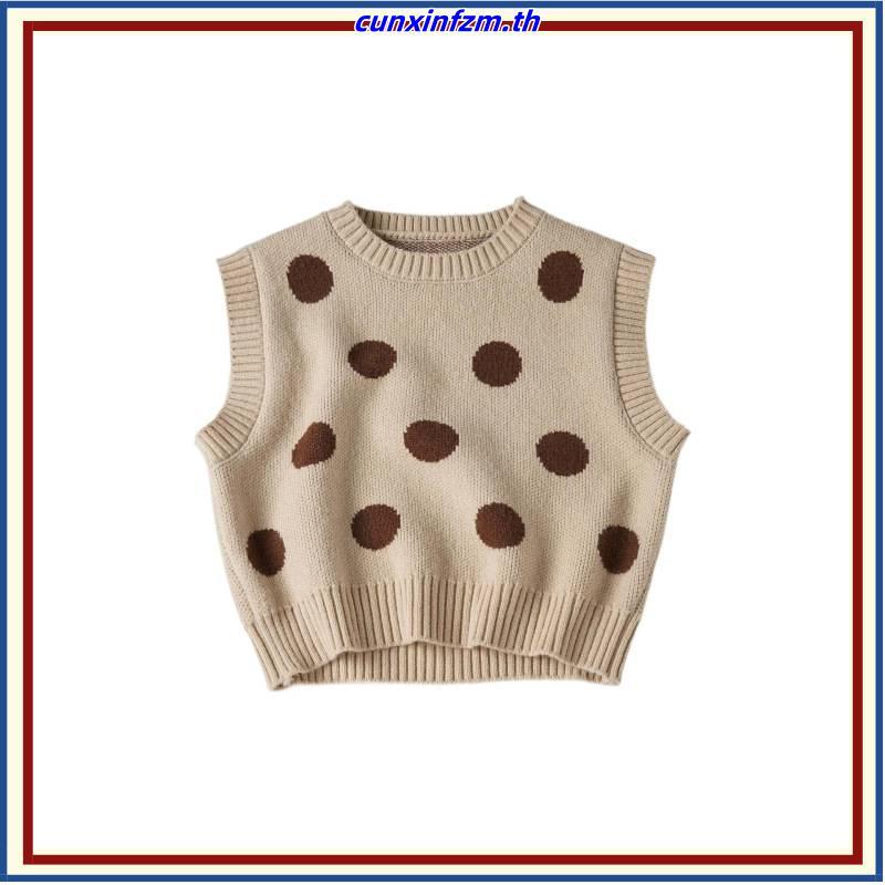 AILUMI - Polka Dot Top เสื้อครอปลายจุด แขนกุด แมทช์ง่าย ใส่ได้หลายสไตล์
