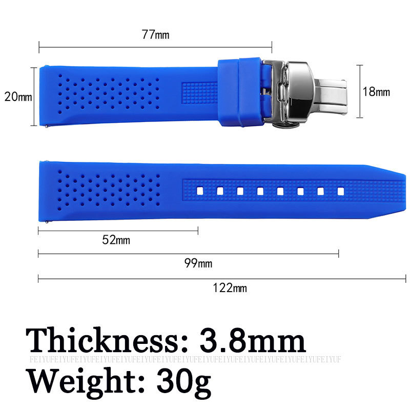 สายนาฬิกาซิลิโคนผีเสื้อพับ Clasp Quick Release สายนาฬิกา รูปที่ 5