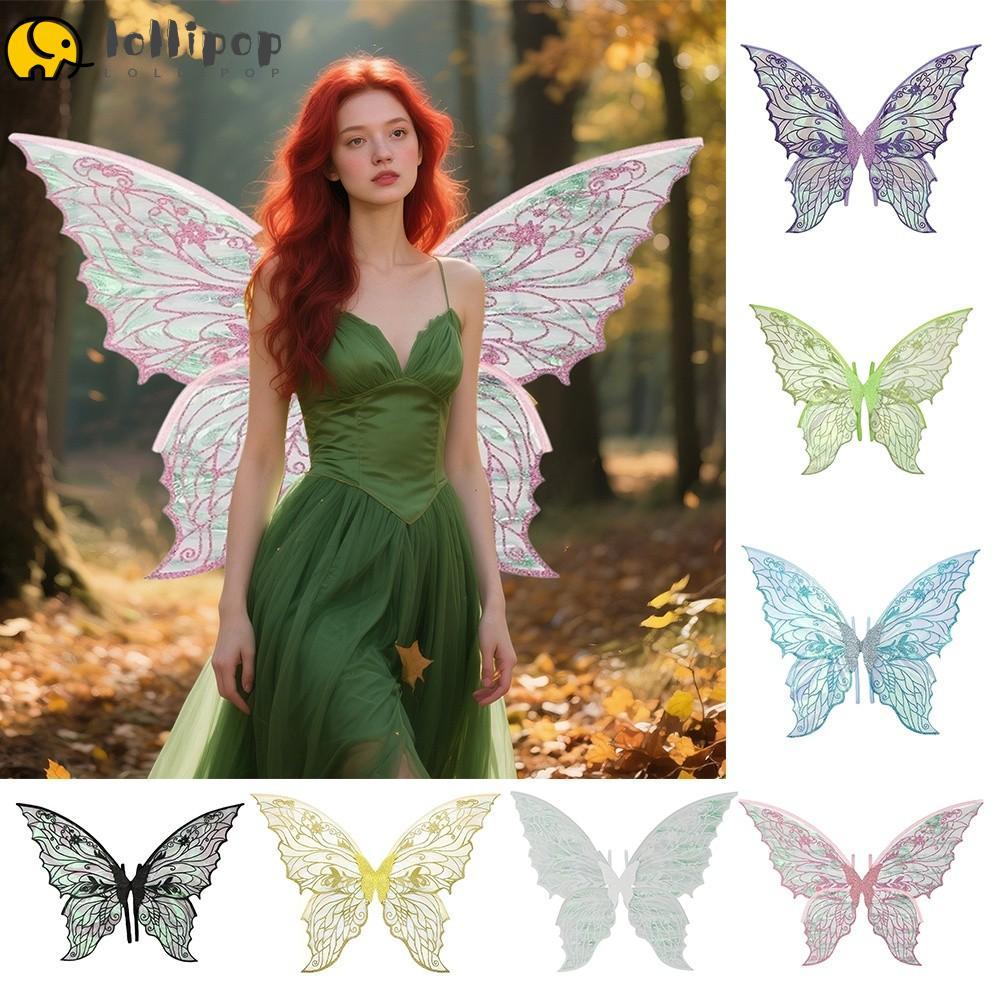LOLLIPO1 Angel Wings, Princess Angel Wing Dress UP Fairy Wings, Funny Sparkling Organza Butterfly Wi