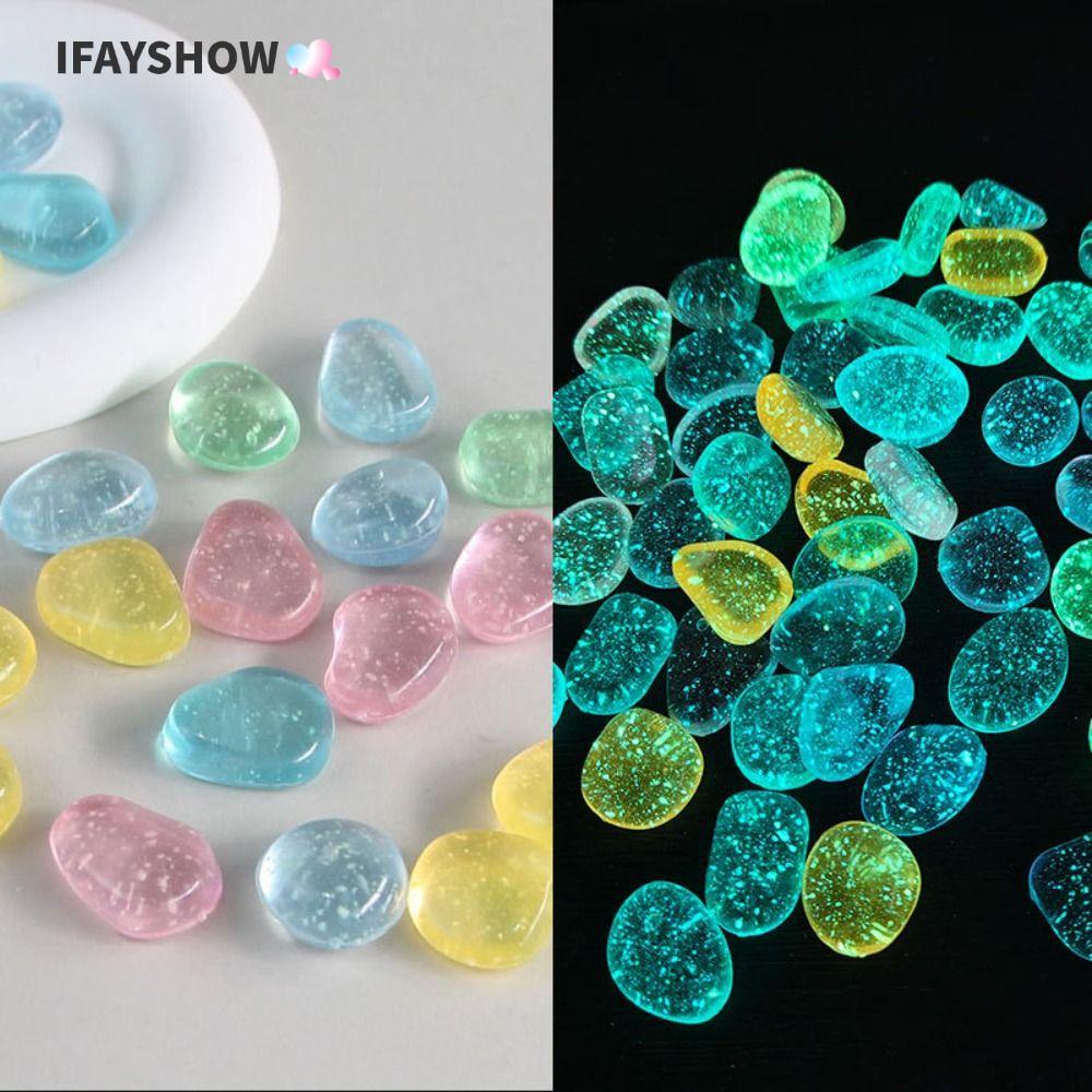 IFAYSHOW หินเรืองแสงสีสันสดใส, ความสว่างสูงเรืองแสงในทิวทัศน์ตู้ปลามืด, ภูมิทัศน์ไมโครทํามือสวนยาวนานปูหินเรืองแสงสําหรับตกแต่งทางเดิน