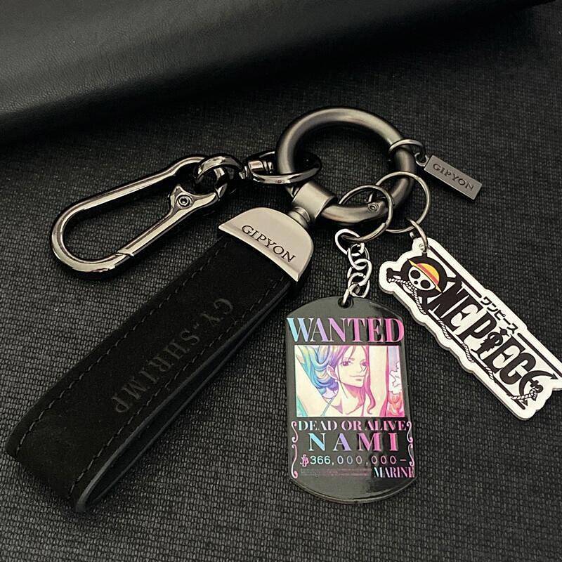 One Piece Peripheral Luffy Zoro Ace Reward Notice Titanium Steel Dog Tag Keychain Pendant BPYi