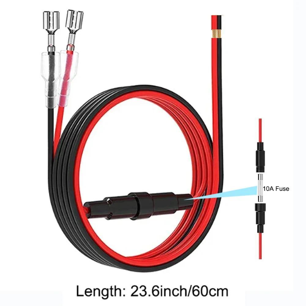 Demtl USB Charger ซ็อกเก็ตสาย 60/100/150 ซม.สายไฟ 10A ฟิวส์สําหรับรถยนต์ Marine รถจักรยานยนต์ ATV RV Refit OLA