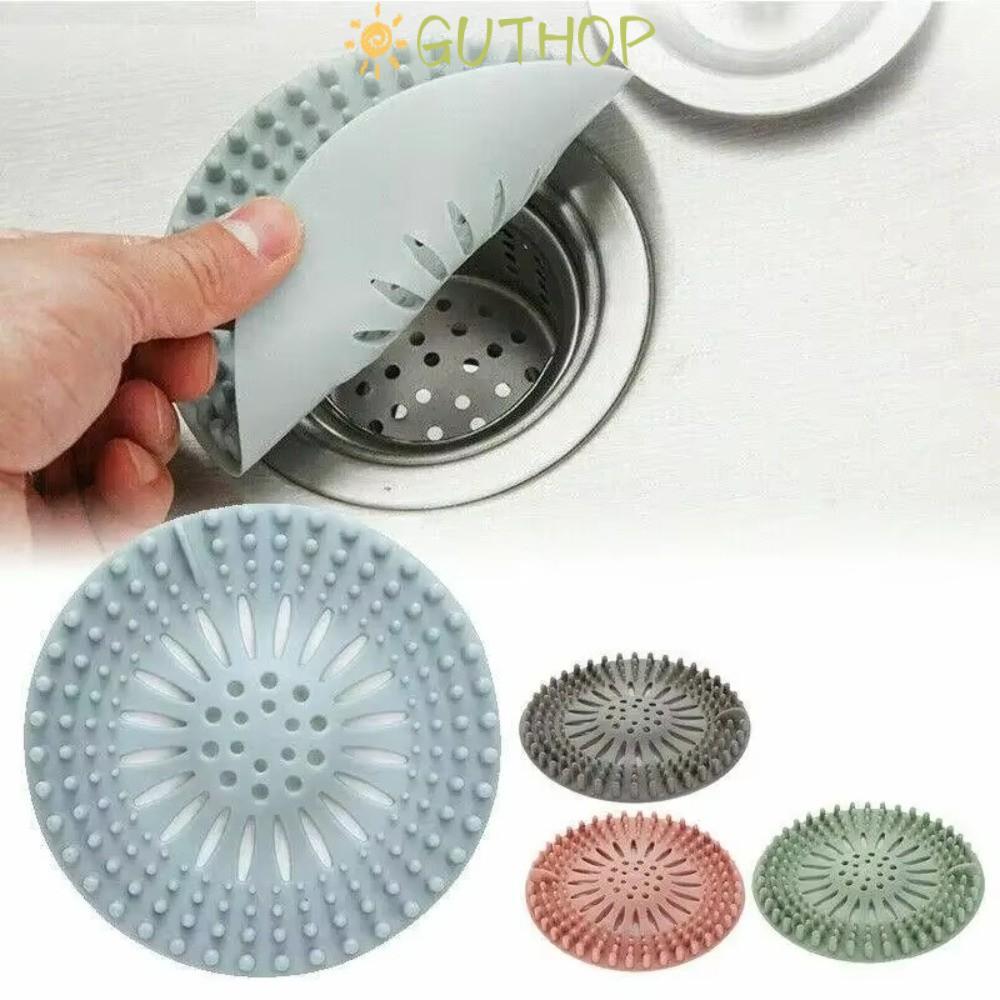 GUTHOP Hair Catcher ท่อระบายน้ําอาบน้ํา,ซิลิโคนป้องกันการอุดตันอ่างล้างจานท่อระบายน้ํากรอง,ทนทานรอบทําความสะอาดง่ายชั้นท่อระบายน้ําฝาครอบอุปกรณ์ห้องน้ํา