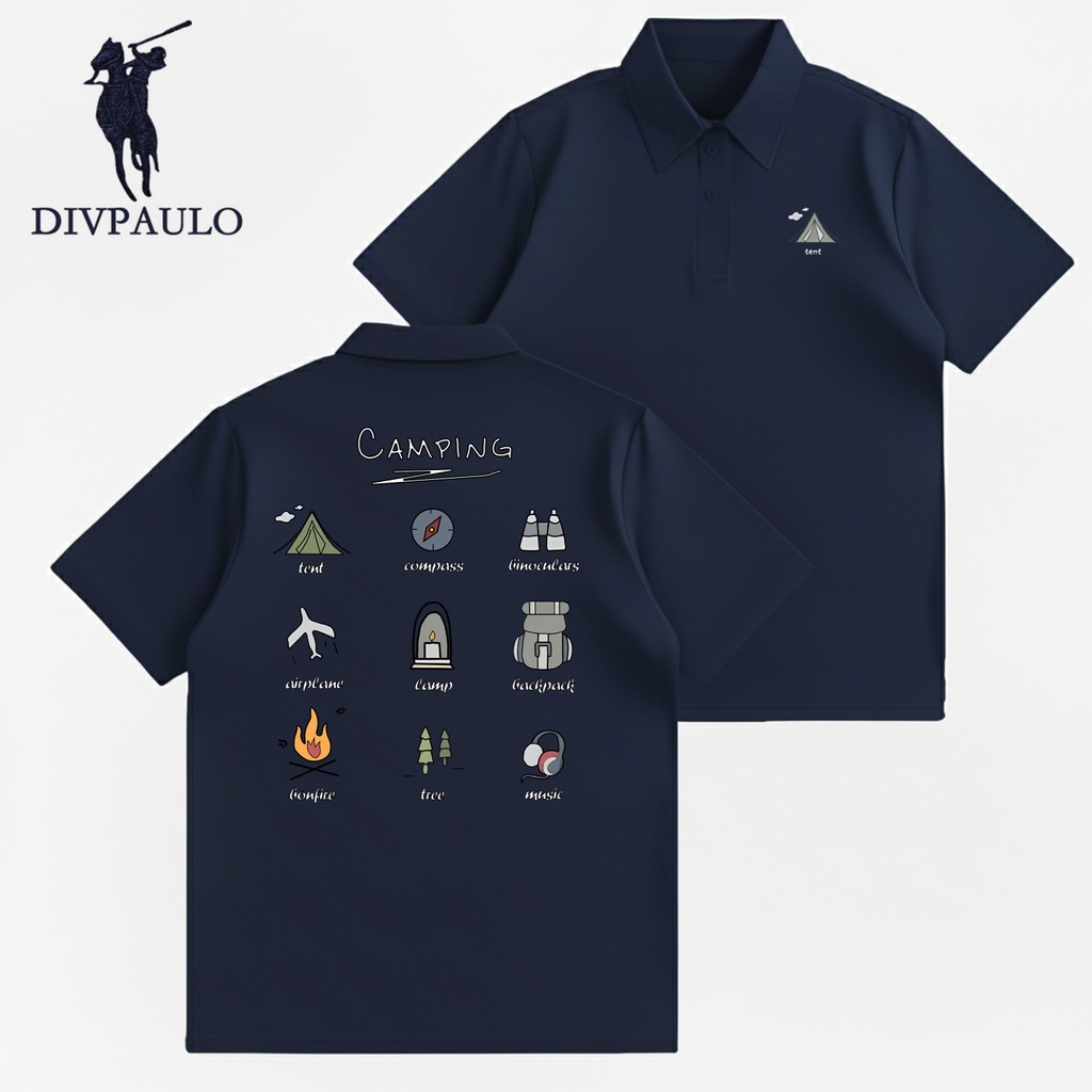 DIVPAULO PoloShirt D Collection 9001-CP ผ้าหนาทรงสวย ใส่ได้ทั้งชายหญิง ทรงหลวมสบาย รีดง่าย เสื้อยืดโปโลสีพื้น