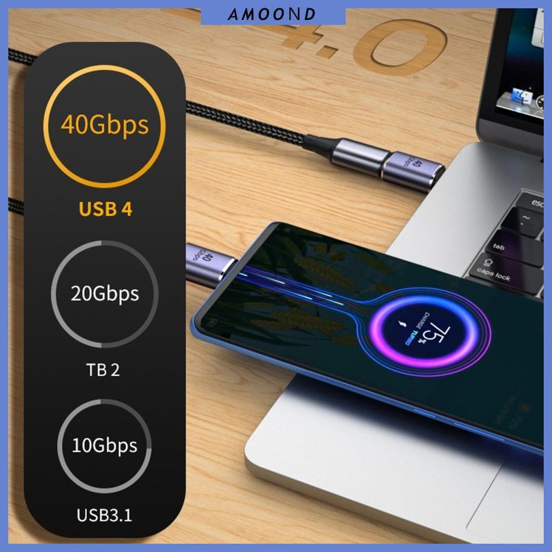 AMOOND Compact Type-C Adapter Female to Male Extender Converter 40Gbps Data Transfer Converter Type C Connector Type-c A