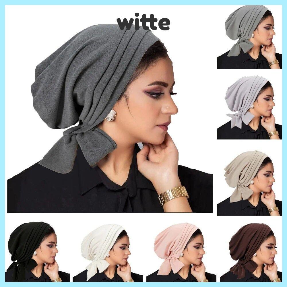 Witte หมวกฮิญาบ ผ้าโพกหัว ผ้าพันคอ ผ้าโพกหัว จับจีบ สําหรับชาวมุสลิม