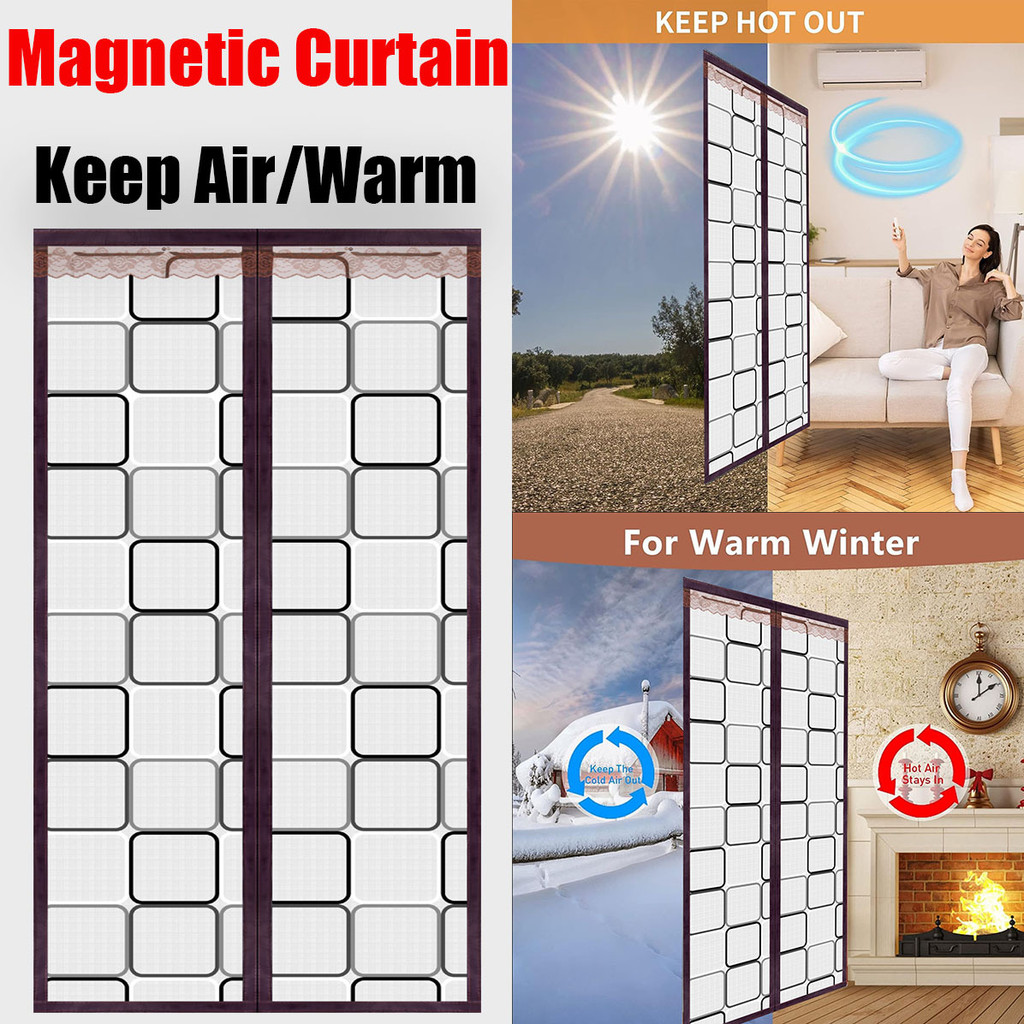 Air conditioning door curtains for winter warmth and wind resistance, transparent kitchen magnets fo