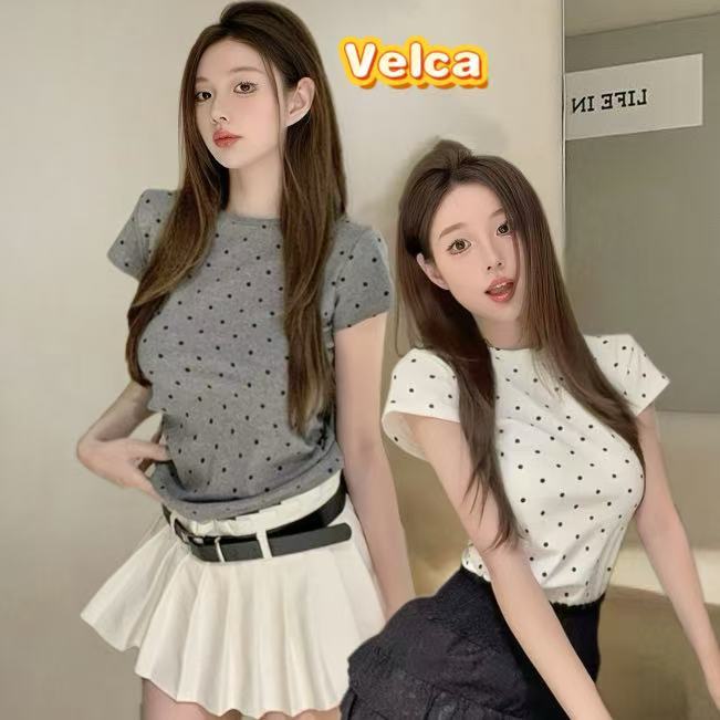 พร้อมส่งในไทย เสื้อเชิ้ตผู้หญิงแขนสั้น สั้นพอดีตัว เรียบง่าย สไตล์เกาหลี🌸Velca