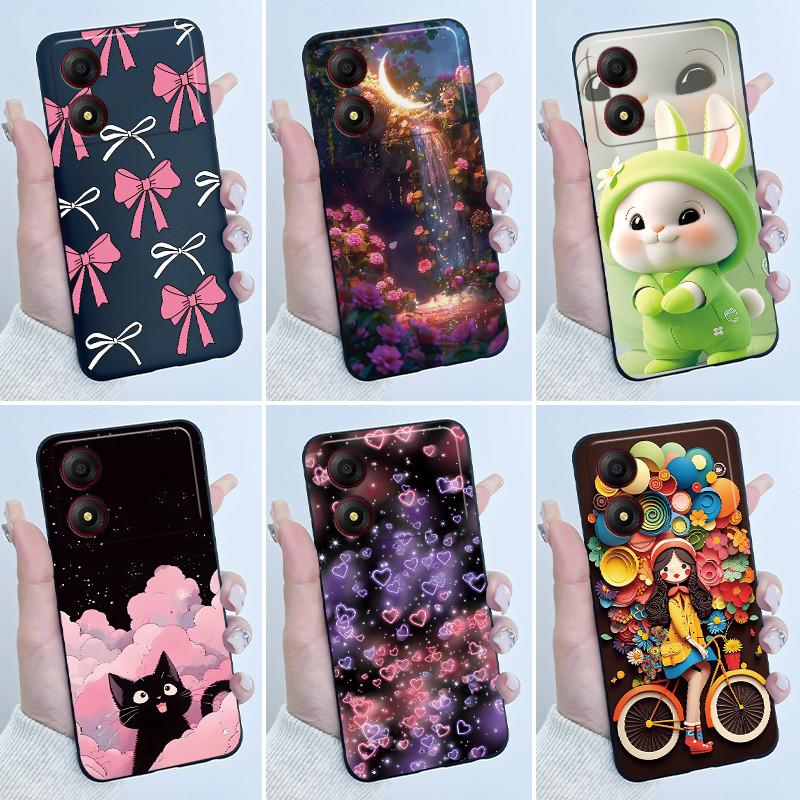 สําหรับ ZTE Blade A34 4G A54 4G กรณีน่ารักรักกระต่ายการ์ตูนตลกซิลิโคนนุ่ม TPU เคสโทรศัพท์สําหรับ ZTE ใบมีด A34 A54 ปกหลัง