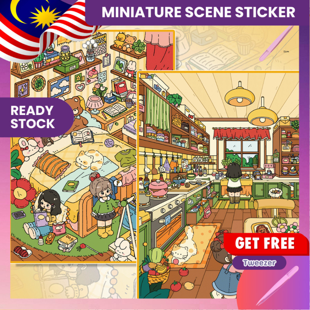 [KW] Dream Voyage Stiker Landskap Scene Sticker 3D สําหรับวารสาร, สมุดภาพ, หลังาห์ & Anti-Stres – GA