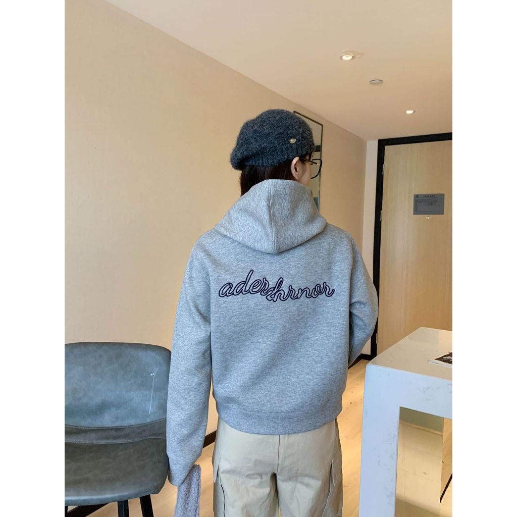 QNK9 Ader Autumn Winter New Letter Embroidered Hoodie Loose Casual Versatile Embroidered Letters