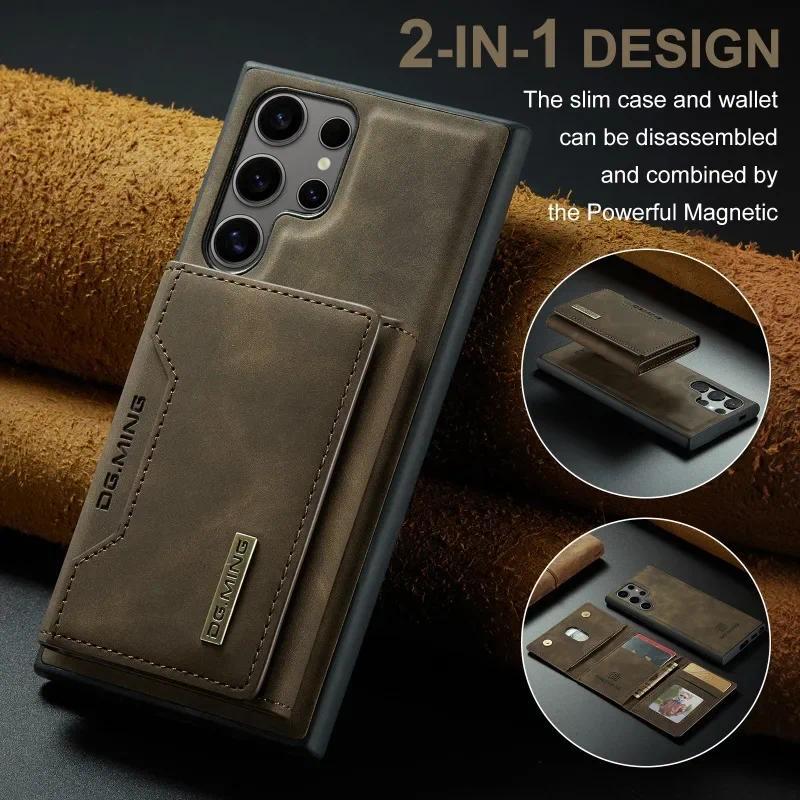 2 in 1 กระเป๋าสตางค์ที่ถอดออกได้ผู้ถือบัตรเคสโทรศัพท์สําหรับ Samsung Galaxy S26 S25 Edge Ultra S22 Plus S24 S23 FE S21+ S20 ฝาครอบ