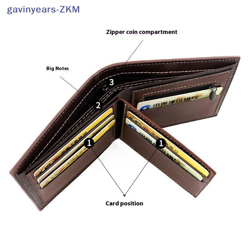 [gavinyears] Short Men Wallets Zipper Coin Pocket Slim Card Holders Male Purses High Quality Leather Mens Wallet Money Clip [TH]