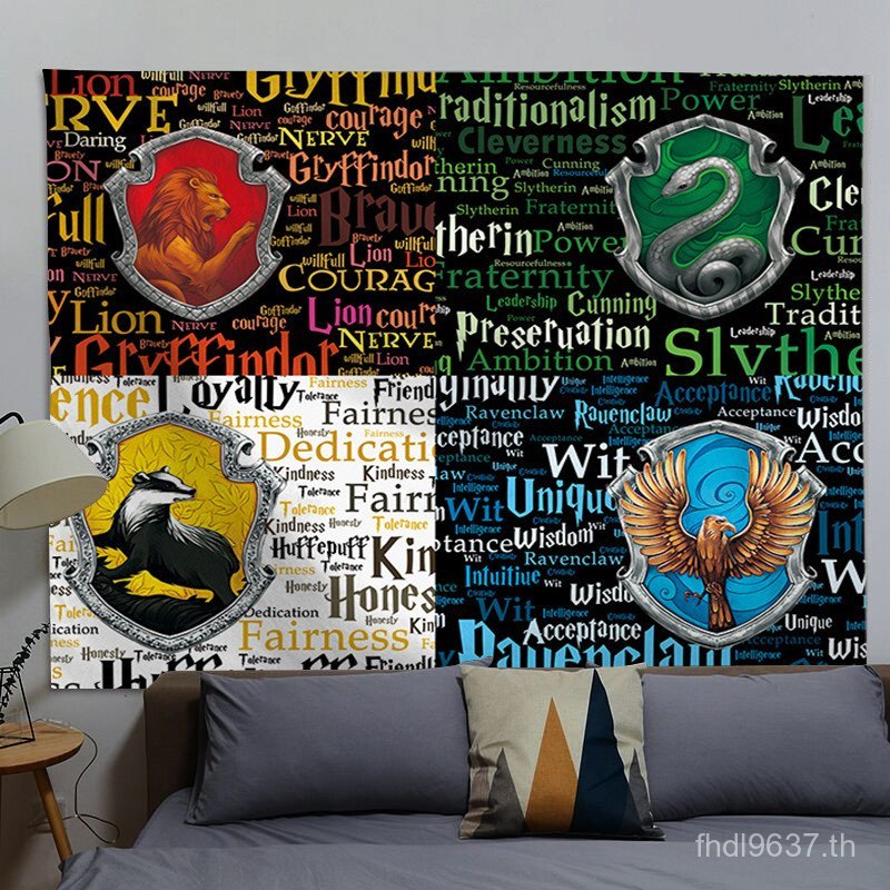 ตกแต่ง Perforated Tapestry ผ้าพื้นหลัง Library Room Retro.Tapestry หอพักข้างเตียง Academy Harry Pott