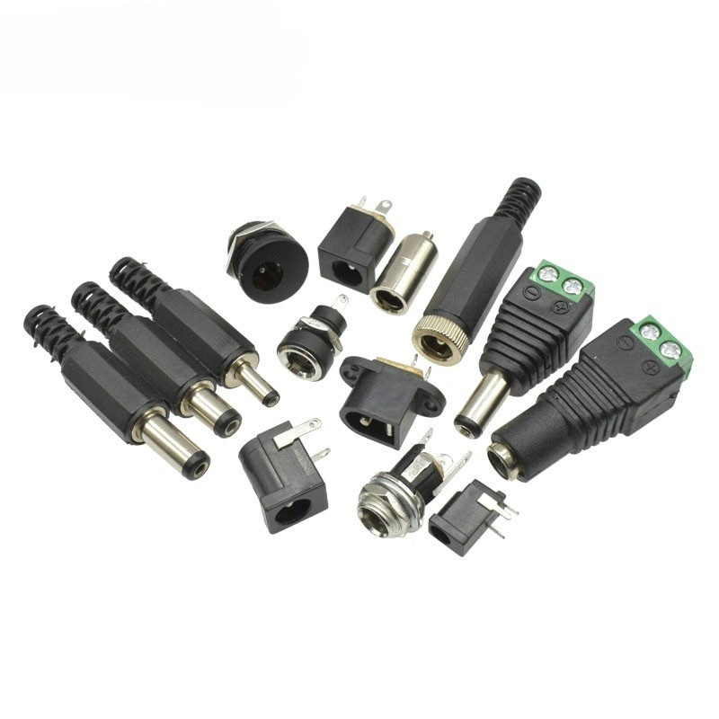 10PCS DC Power Jack Socket Connector 5.5*2.1 มม.0.7 2.0 MM DC-005 DC-002 DC-012 DC-017 DC-022B DC-02