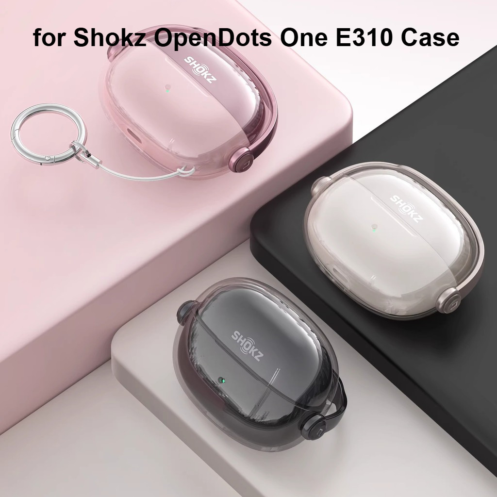 for Shokz OpenDots One E310 Case Clear TPU Soft Case with Finger Ring Lanyard Pendant Suitable for S