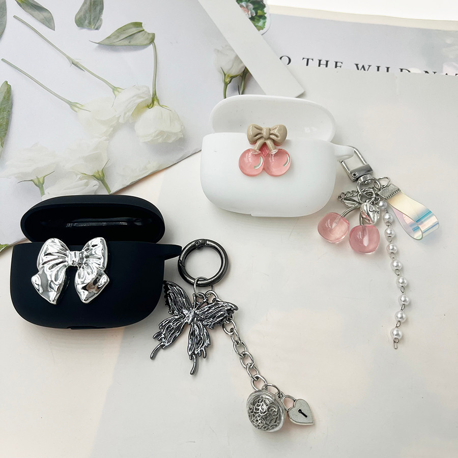 หรูหราสําหรับ EarFun Air 2NC/Air Mini 2/คลิปพร้อมkeychianซิลิโคนหูฟังสําหรับEarfun Air Mini 2 ฝาครอบ