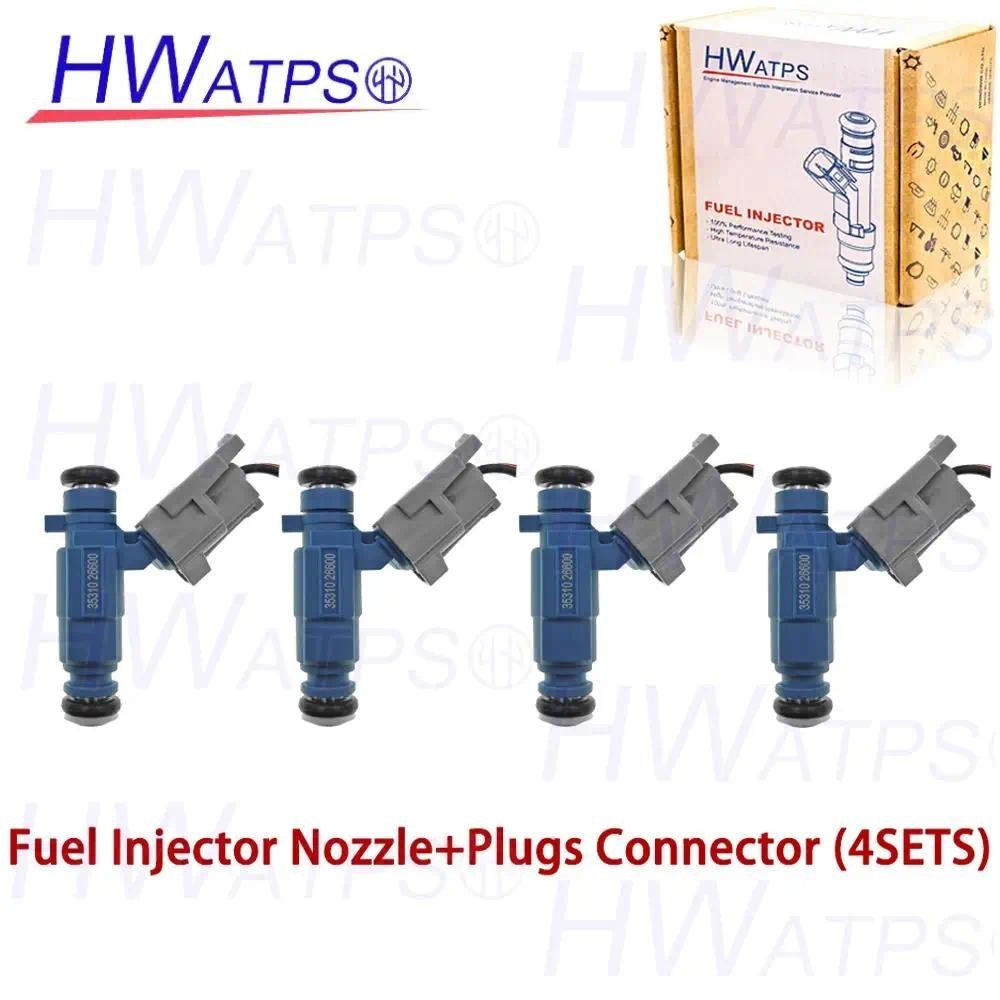 4PCS หัวฉีดน้ํามันเชื้อเพลิงและปลั๊กสําหรับ Hyundai Accent Creta Elantra i30 Kia Ceed Cerato FIX1989