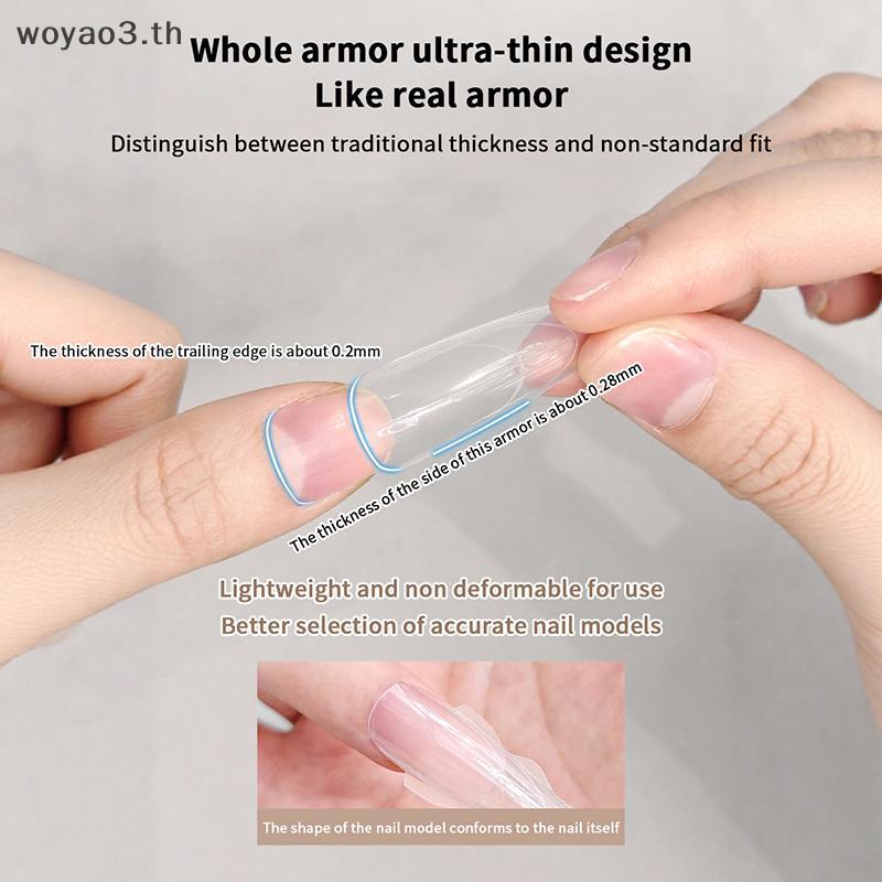 [Woyao] 180 ชิ้น/กล่องแซนวิช Dual Nail Forms 15 ขนาด Extensions-Dual Forms Coffin Almond Nail Forms 