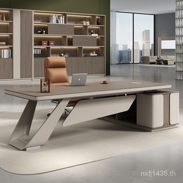 โต๊ะเก้าอี้สํานักงาน Simple Combination Supervisor ประธานประธานหรูหราโต๊ะ High-End โมเดิร์นโต๊ะขนาดใ